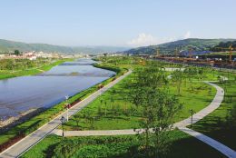 圖為汾河生態(tài)公園全景。