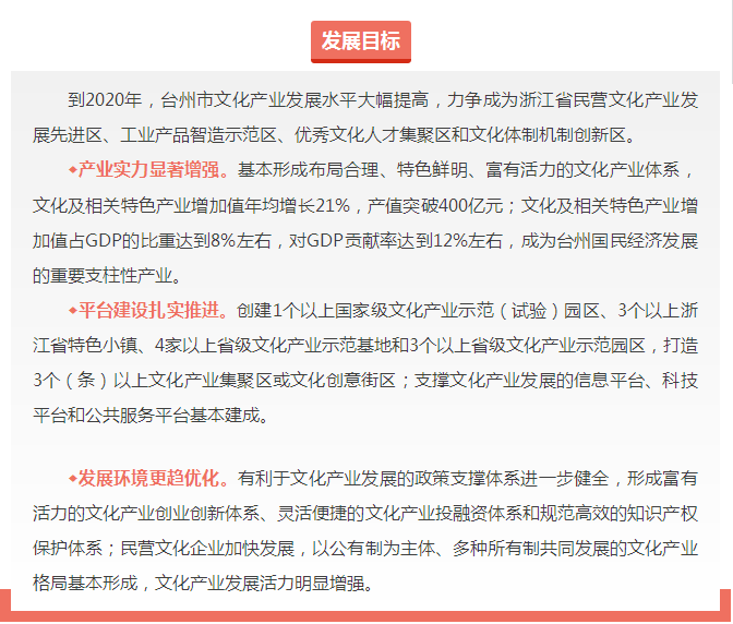 《臺(tái)州市文化產(chǎn)業(yè)“十三五”發(fā)展規(guī)劃》