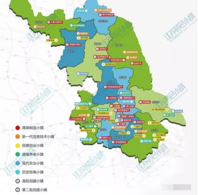 江蘇省第二批省級(jí)特色小鎮(zhèn)創(chuàng)建名單